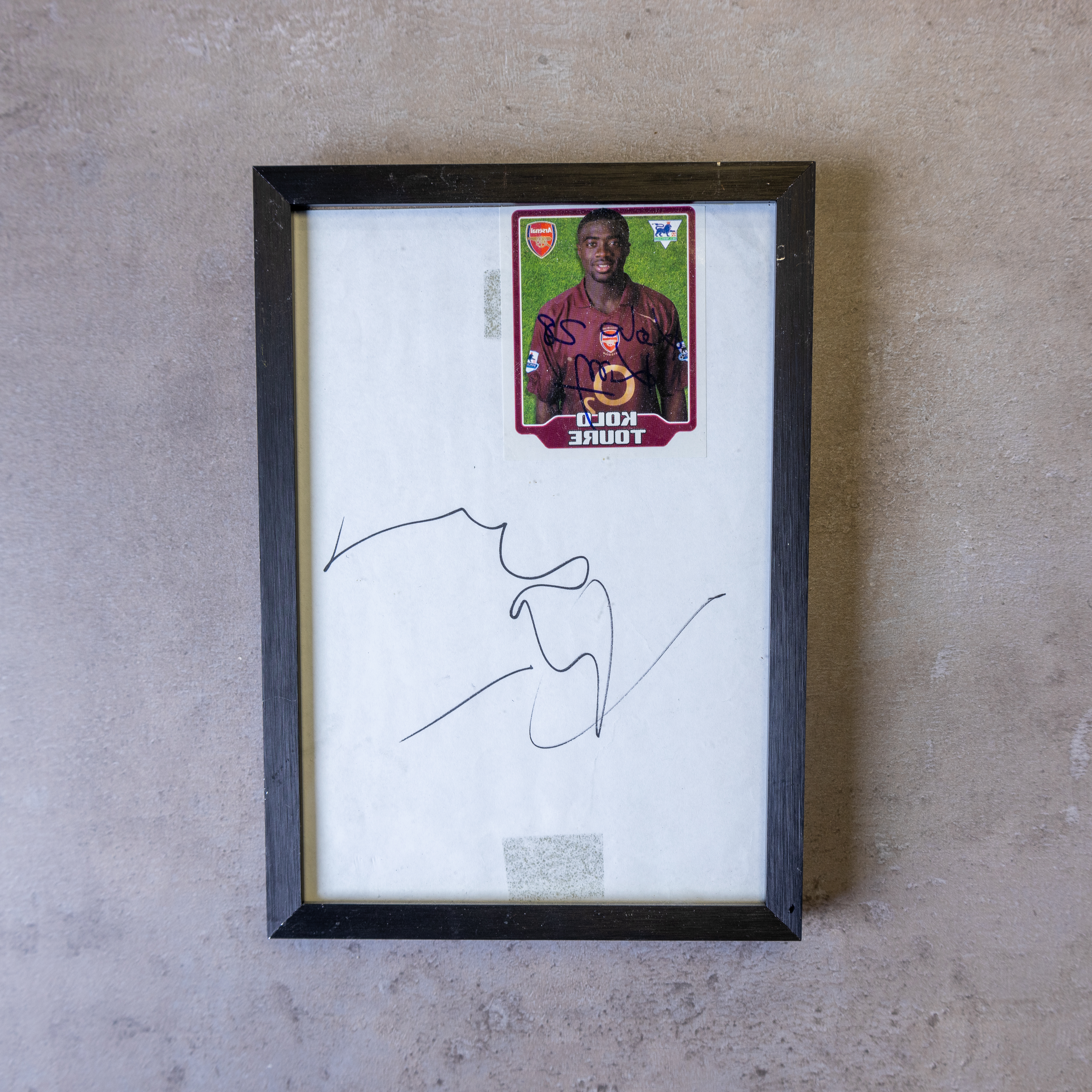 imoodini-Kolo Touré Signed Card and Paper Framed