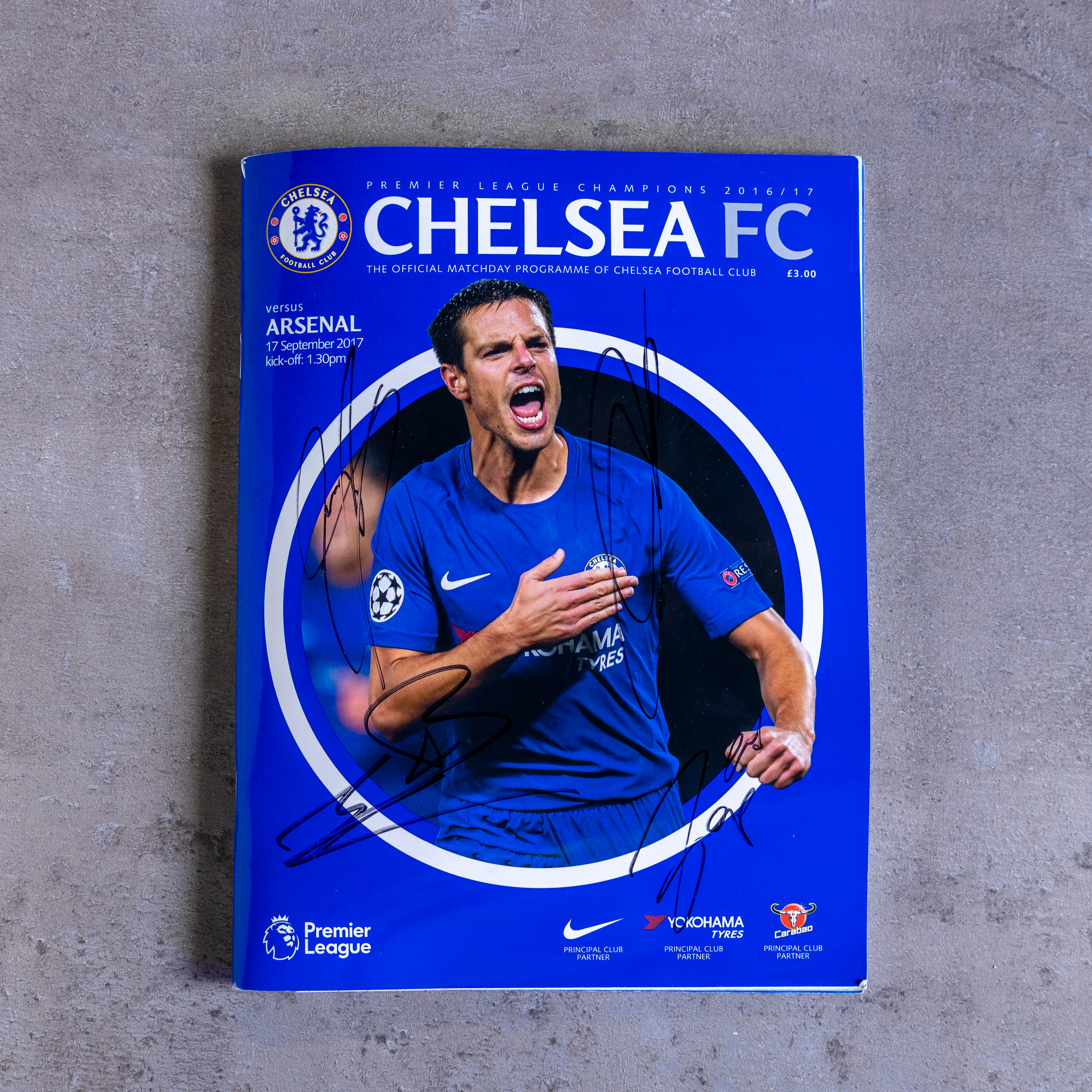 imoodini-Chelsea FC 2017 Premier League Programme vs Arsenal Signed